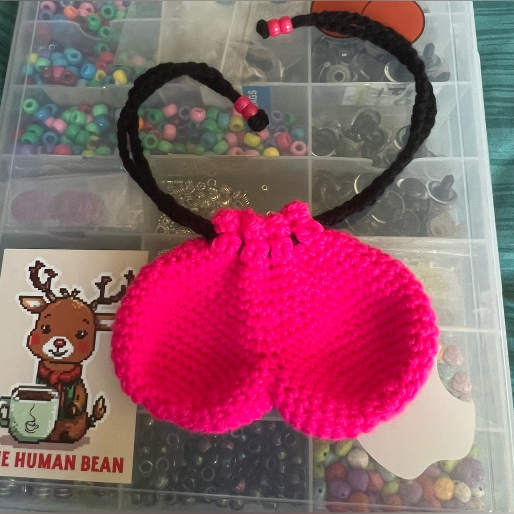 Hot Pink Crocheted Ball Sack ✨